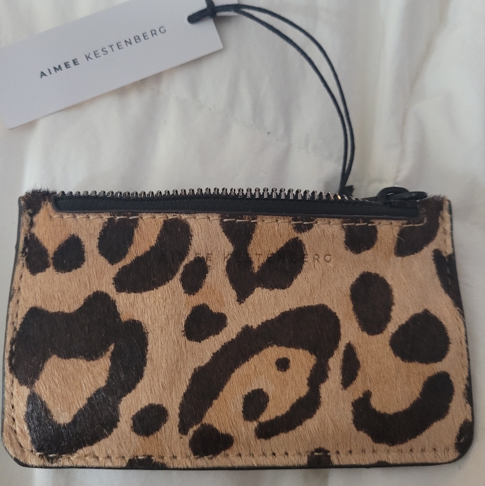 NWT Aimeekestenberg Credit Card Wallet in Jungle Leopard Haircalf
